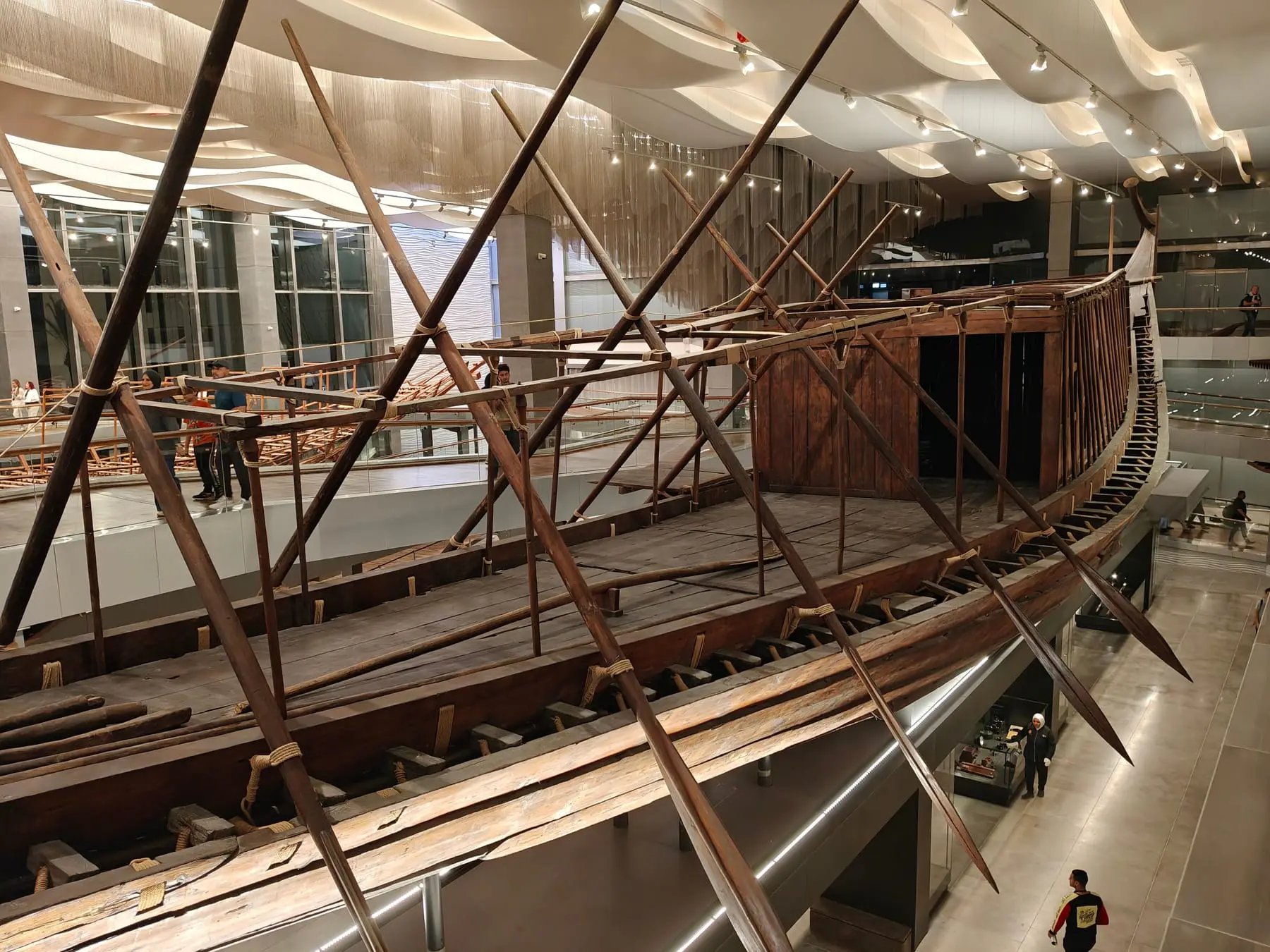 The prow of Khufu’s ancient wooden boat in its gallery
